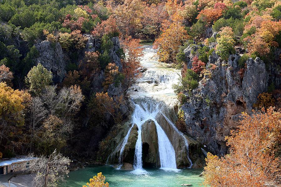 Turner Falls Waterfall in Fall Photograph by Sheila Brown