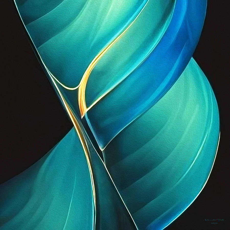 Abstract Digital Art - Turquoise #21 by Peter Ballantyne