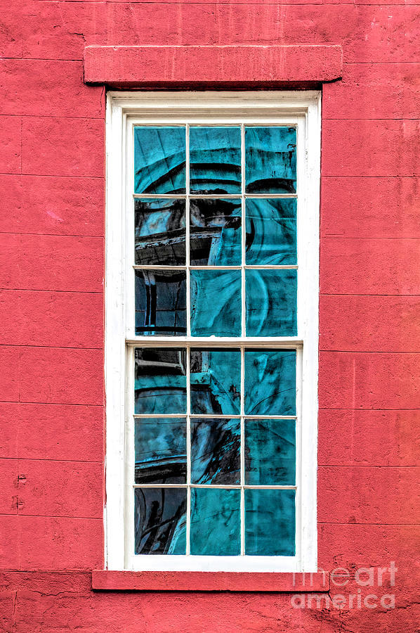 Turquoise And Blue Window Reflection Photograph by Frances Ann Hattier