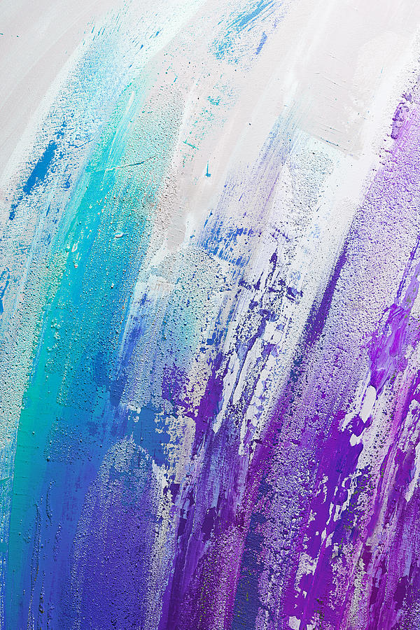 Turquoise and purple paint Drawing by CactuSoup