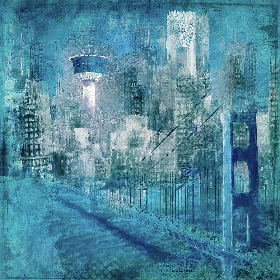 Turquoise City Digital Art by Barbara Mierau-Klein