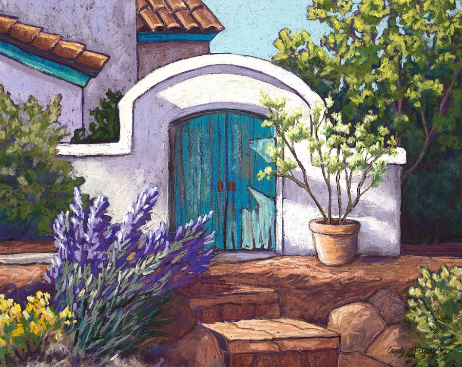 Turquoise Door Pastel by Candy Mayer