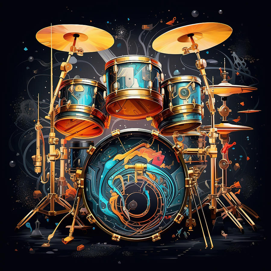 Turquoise Drummer Digital Art by Athena Mckinzie