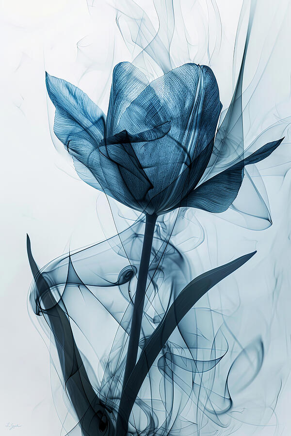 Turquoise Glow - Tulip Art  Painting by Lourry Legarde
