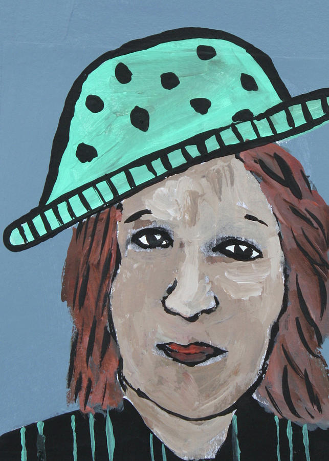 Altered Book Mixed Media - Turquoise Hat with Black Dots by Janyce Boynton Altered Book Mixed Media - Turquoise Hat with Black Dots by Janyce Boynton