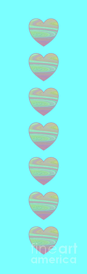 Turquoise Heart Chakra Swirl Design Digital Art by Barefoot Bodeez Art