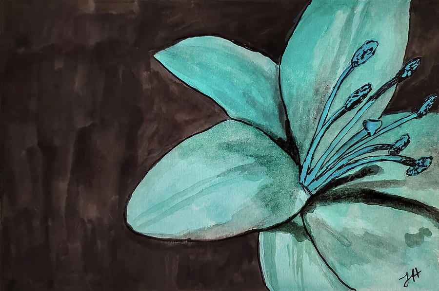 Turquoise Painting by Jean Haynes