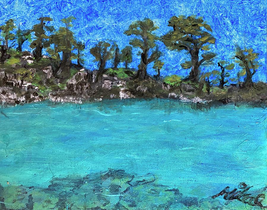 Turquoise Lake Canada Painting by Mikal Davis - Fine Art America