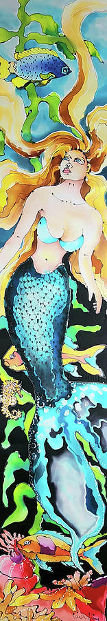 Turquoise Mermaid Painting by Karla Kay Benjamin