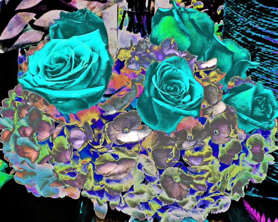 Turquoise Roses Photograph by Andrew Lawrence
