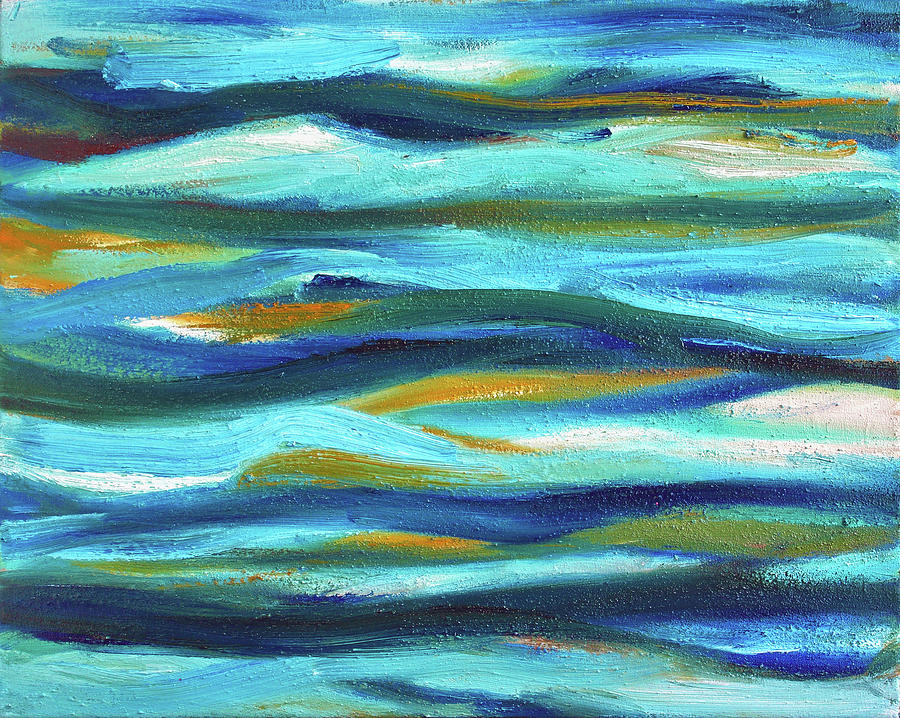 Turquoise Sea Painting by Maria Meester