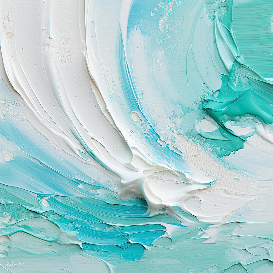 Turquoise Seascapes - Waves Art Painting by Lourry Legarde