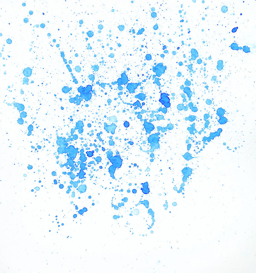 Turquoise Watercolor Splotch Painting by Theresa Tahara
