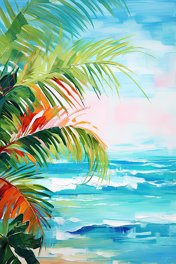 Turquoise Waters Art  Painting by Lourry Legarde