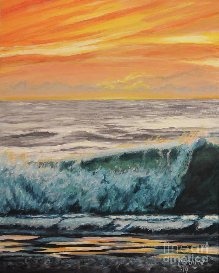 Turquoise Wave Painting by Caroline Conkin - Fine Art America