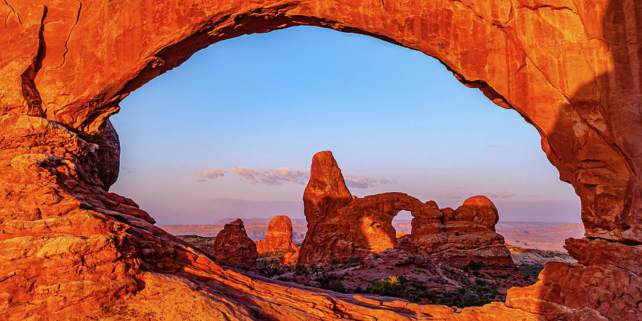 Turret Arch And North Window Panorama - Utahs Arches National Park Photograph