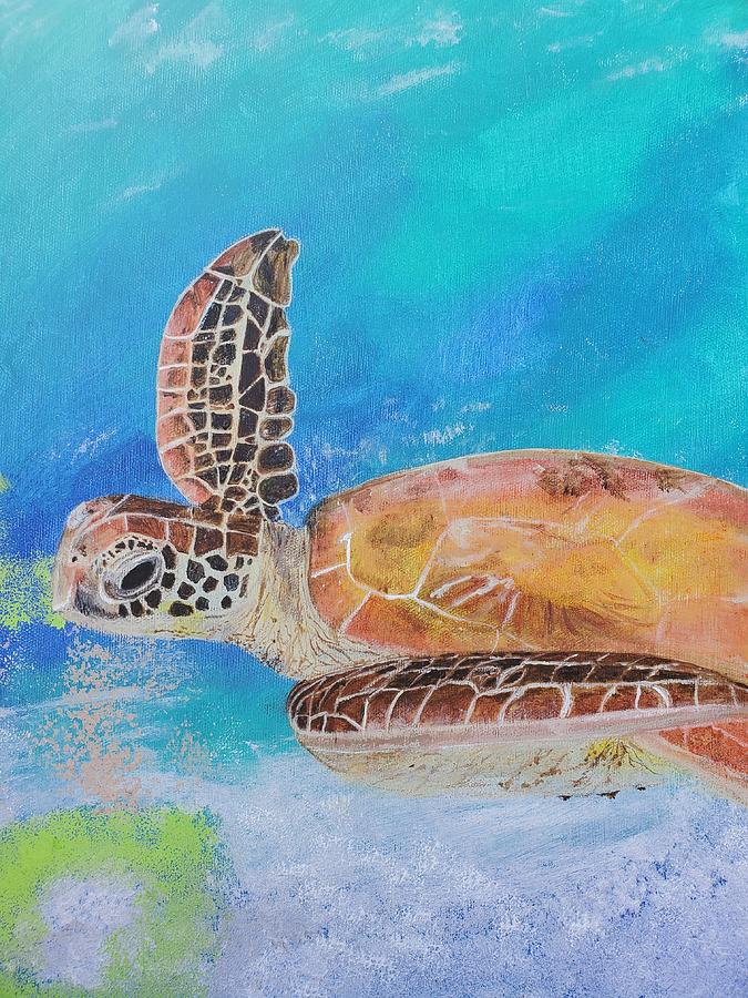 Turtle Painting - Turtle #2 by April Clay