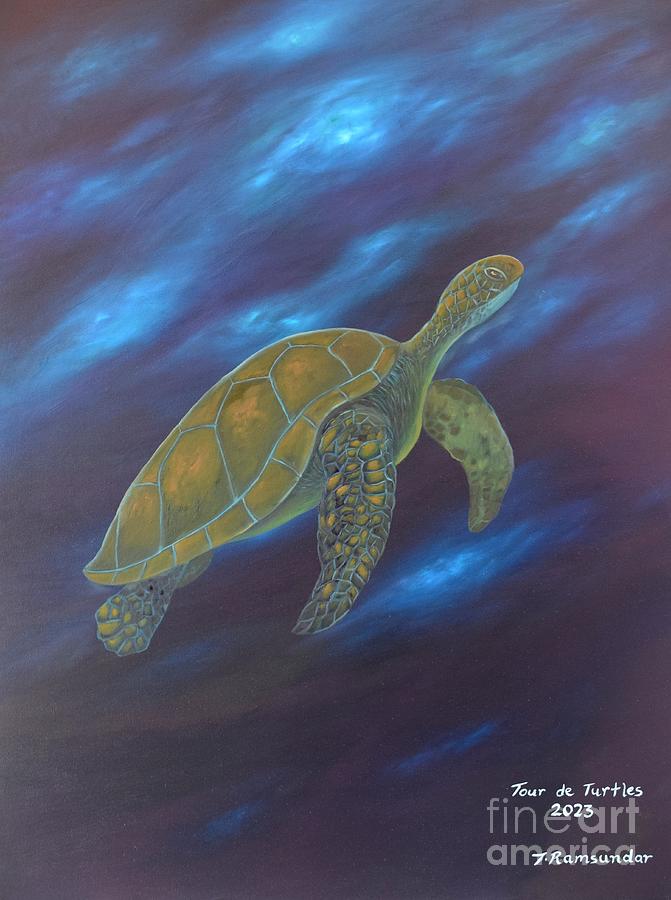 Turtle Aglow Painting by Torrence Ramsundar