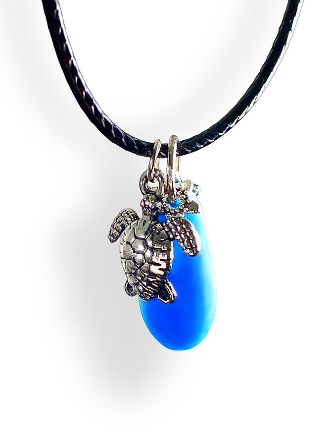 Turtle and Sea Glass Necklace Jewelry by Masha Batkova