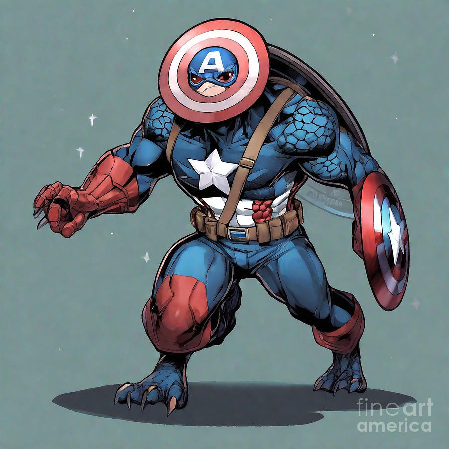 Turtle As Captain America Drawing