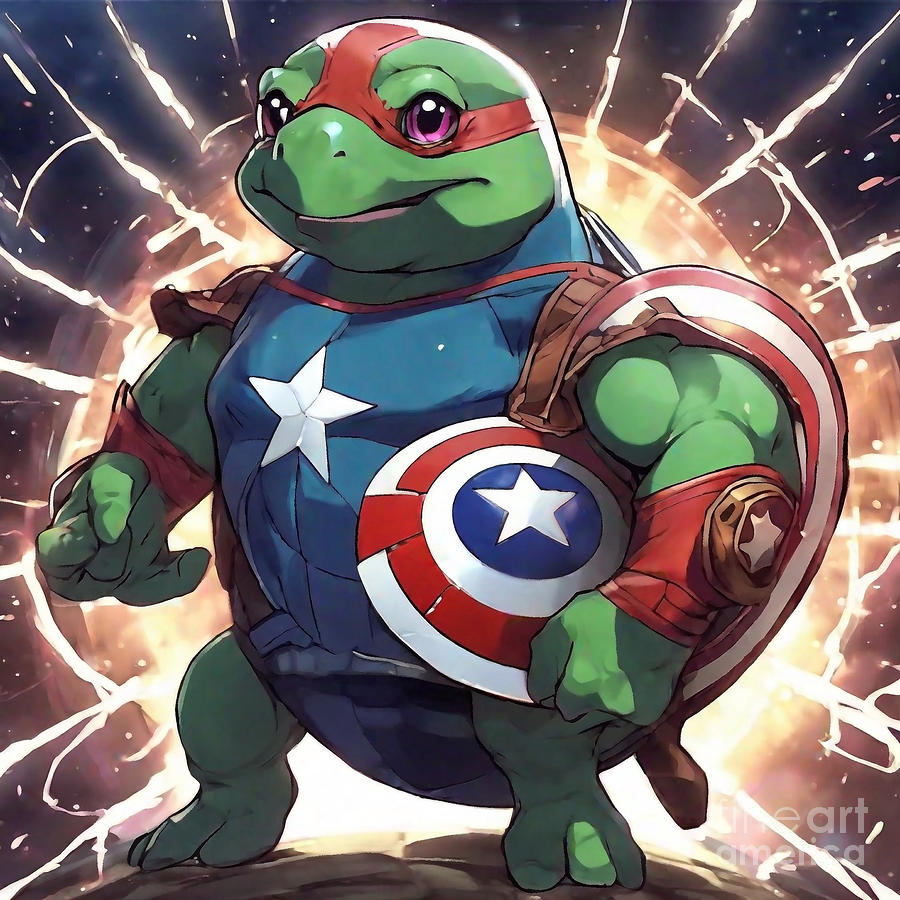 Turtle As Captain Americas Shield Drawing