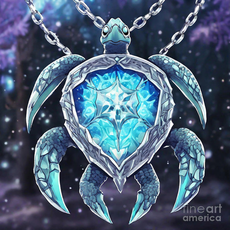 Turtle As Elsas Ice Crystal Necklace Drawing