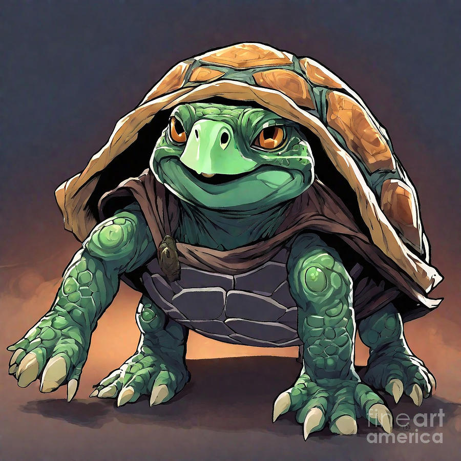 Turtle As Frodo Baggins From Lord Of The Rings Drawing