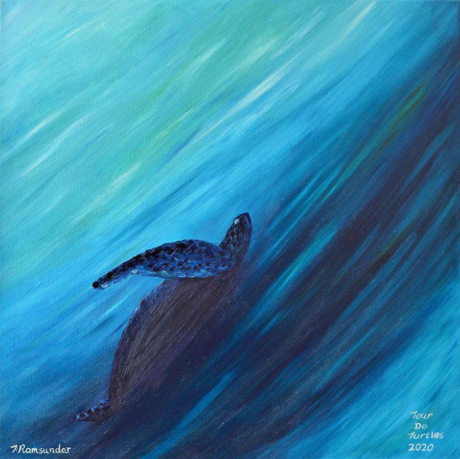 Turtle Ascending Painting by Torrence Ramsundar