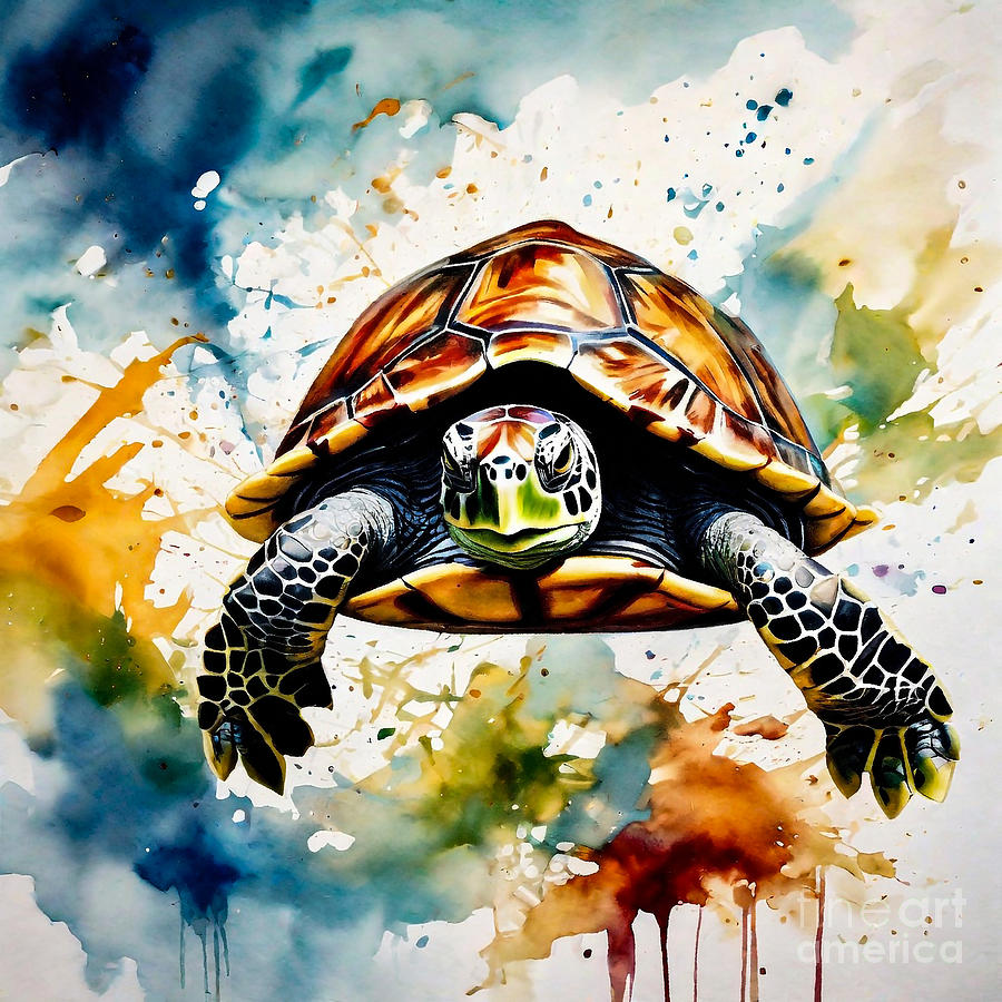 Turtle Athlete In An Extreme Sports Competition Drawing