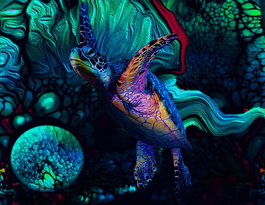 Turtle en Saison 2 Digital Art by Aldane Wynter
