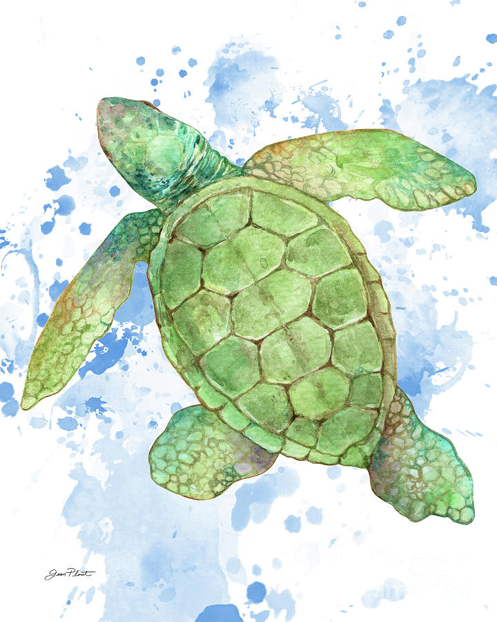 Turtle Love B Painting by Jean Plout