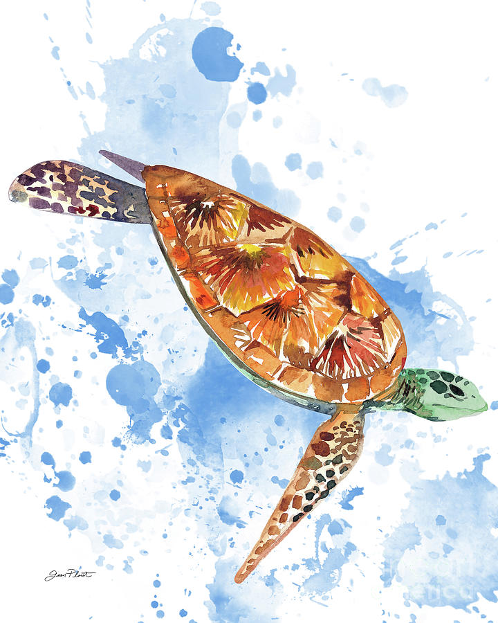 Turtle Love D Painting by Jean Plout