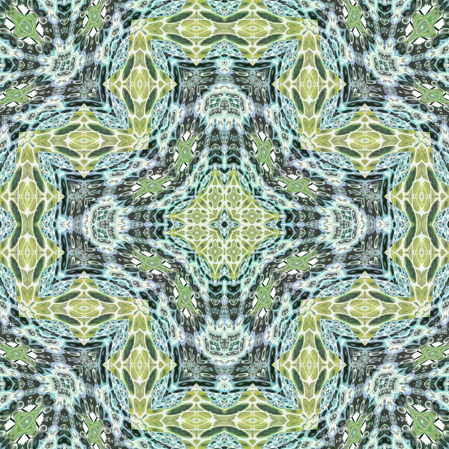 Turtle Shell Pour Kaleidoscope Mixed Media
