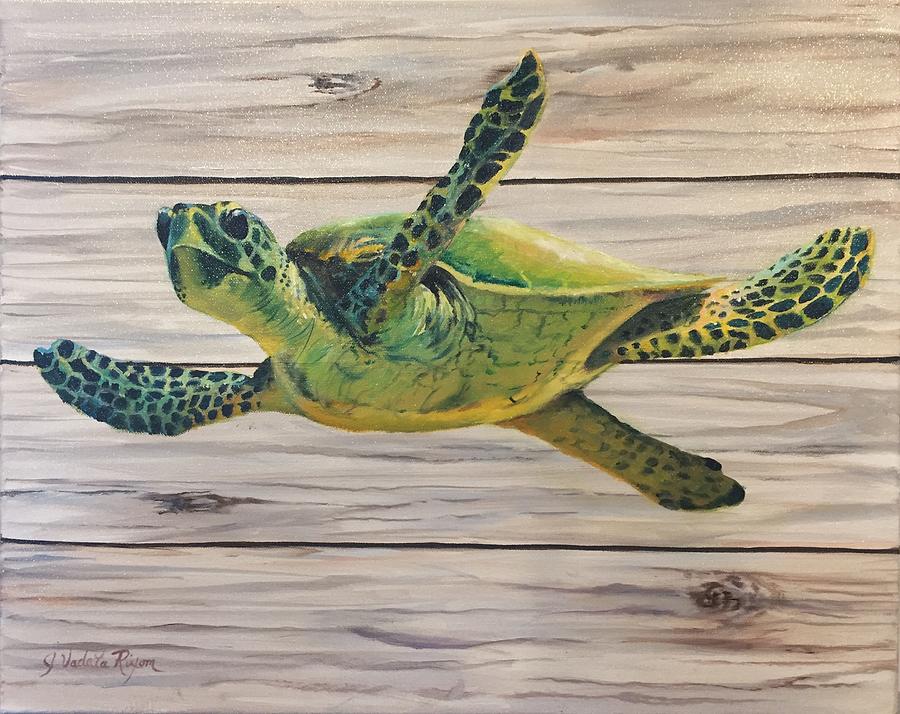 Turtle Time Painting by Judy Rixom