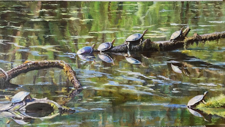 Turtle Town Painting by Judy Rixom