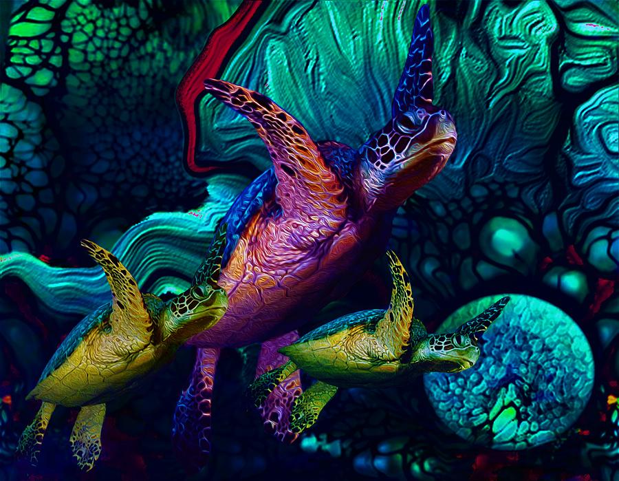 Turtles en Saison 5 Digital Art by Aldane Wynter