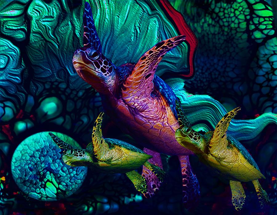 Turtles en Saison 6 Digital Art by Aldane Wynter