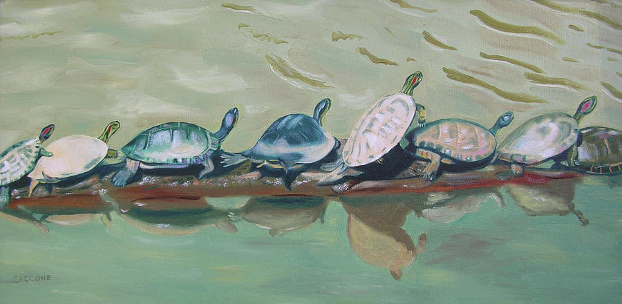 Turtles Painting by Jill Ciccone Pike