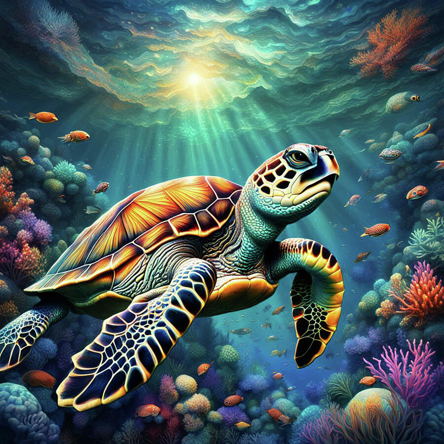 Turtley Awesome Digital Art by Christine Cholowsky