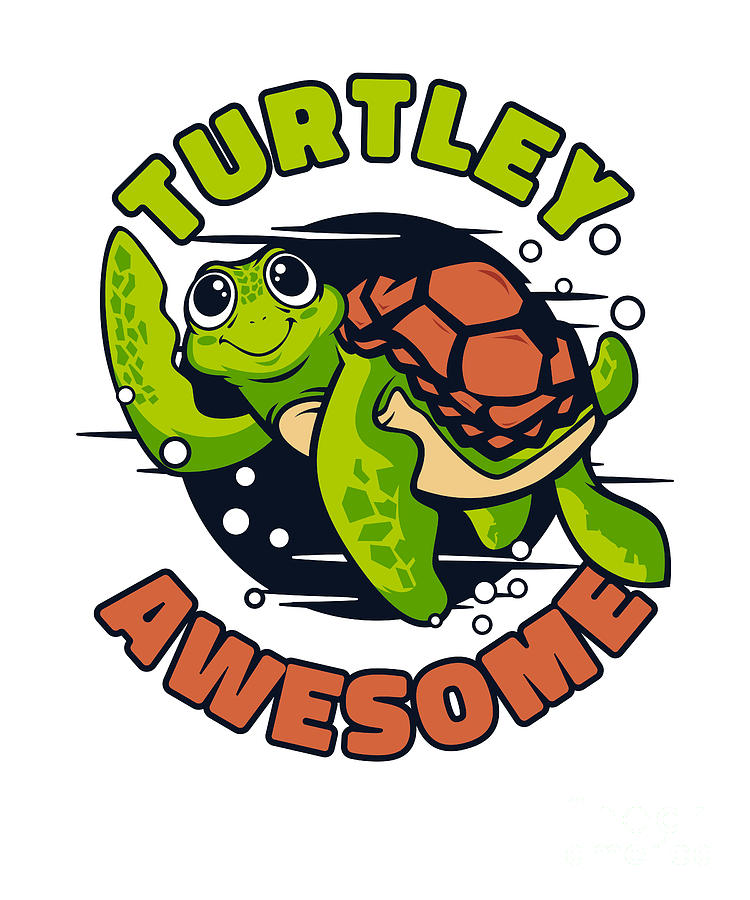 Turtley Awesome Tortoise Painted Alligator Snapping Turtle Digital Art ...