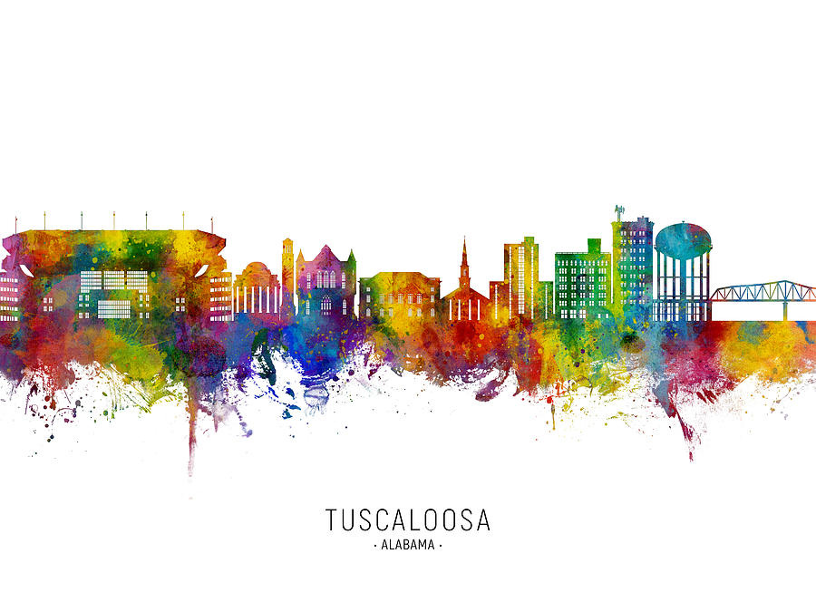 Tuscaloosa Alabama Skyline #60 Digital Art by Michael Tompsett