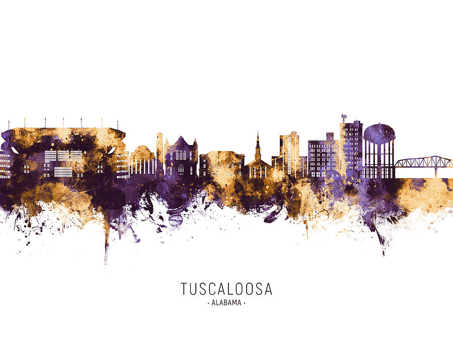 Tuscaloosa Alabama Skyline #62 Digital Art by Michael Tompsett