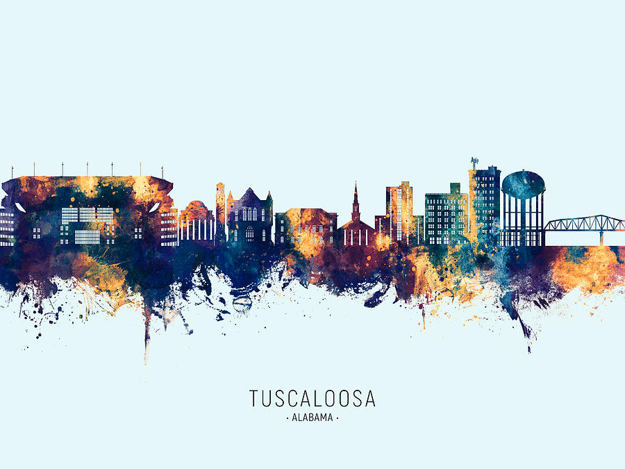 Tuscaloosa Alabama Skyline #63 Digital Art by Michael Tompsett