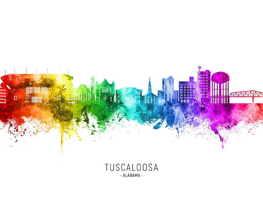 Tuscaloosa Alabama Skyline #64 Digital Art by Michael Tompsett