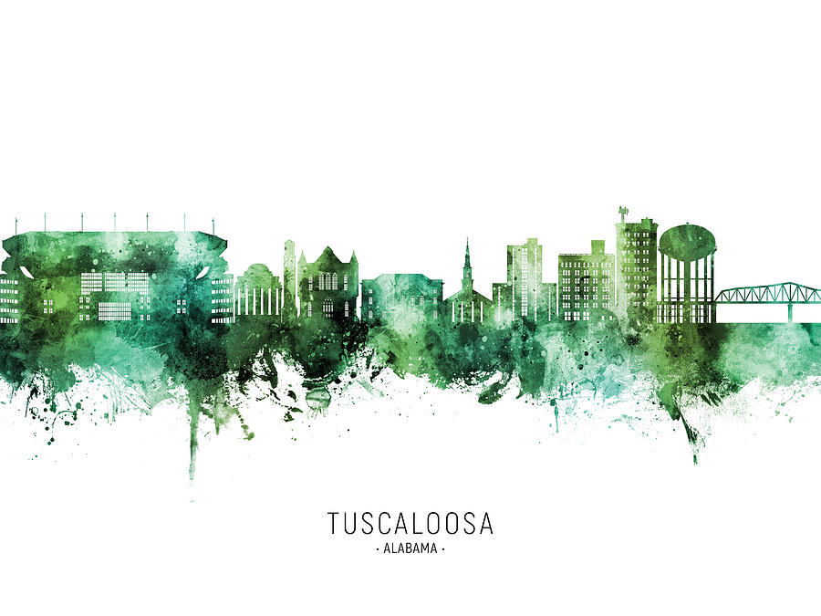 Tuscaloosa Alabama Skyline #67 Digital Art by Michael Tompsett