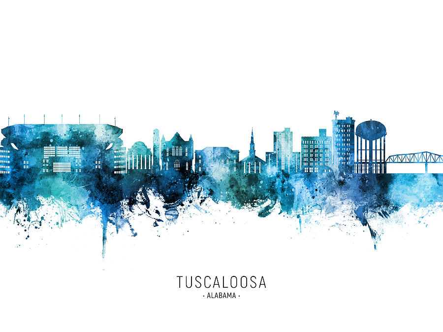 Tuscaloosa Alabama Skyline #69 Digital Art by Michael Tompsett