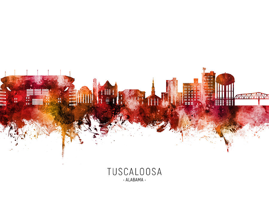 Tuscaloosa Alabama Skyline #70 Digital Art by Michael Tompsett