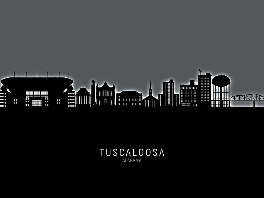 Tuscaloosa Alabama Skyline #74 Digital Art by Michael Tompsett