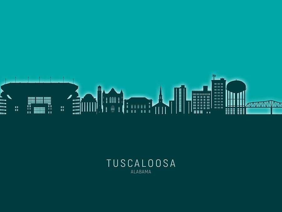 Tuscaloosa Alabama Skyline #75 Digital Art by Michael Tompsett