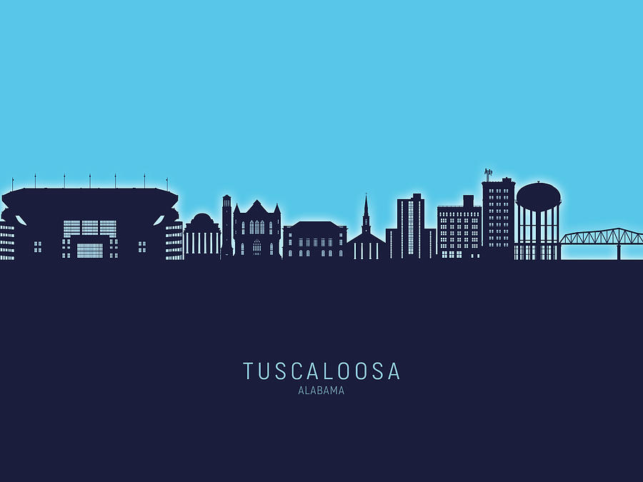 Tuscaloosa Alabama Skyline #76 Digital Art by Michael Tompsett